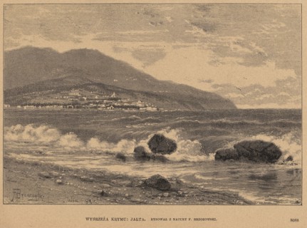Crimean coast: Yalta; woodcut after a painting by Feliks Brzozowski 1836–1892; illustration