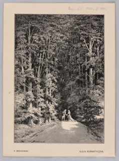 Reproduction of an engraving: Feliks Brzozowski 1836–1892, Romantic Avenue, 1901; illustration