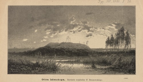 Mindaugas Mountain; 1882; drawing by Feliks Brzozowski 1836–1892, reproduced by Angerer & Göschl