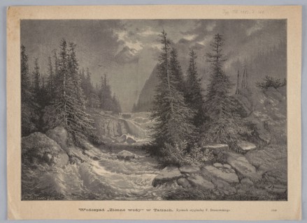 Cold Waters waterfall in the Tatra Mountains; illustration by Feliks Brzozowski 1836–1892,
