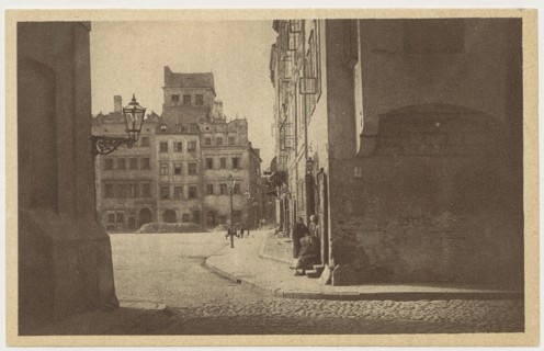 Warsaw. Old Town Market Square, Jan Bulhak 1876–1950 photographer; St. Wojciech's Printing House