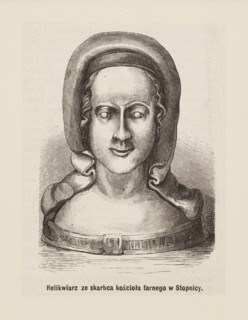 Reliquary from the treasury of the parish church in Stopnica; herm reliquary depicting Mary