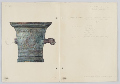 Bronze utility mortar originally from the Jesuit convent in Rawa, the work of bell founder Augustyn