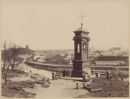 Vilnius - a chapel on Snipiszki, in the background a panorama of the city, Czechowicz, Józef