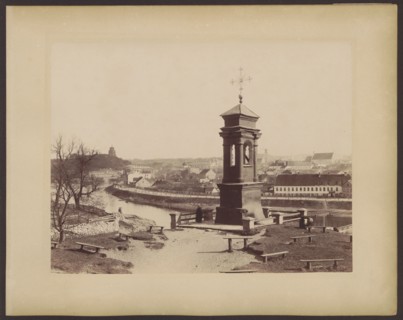 Vilnius - a chapel on Snipiszki, in the background a panorama of the city; Józef Czechowicz