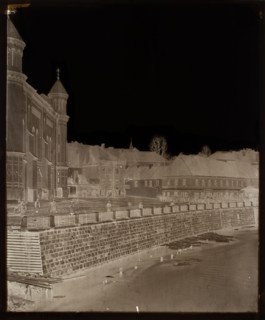 Vilnius. View from Užupis - Vilnia, fragment of Metropolitan and St. Anne Streets, side elevation