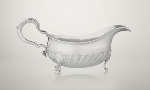 Gravy boat. Maker: Charles Stuart Harris fl. 1852–1897; firm: Harris, CS & Sons London; goldsmith's