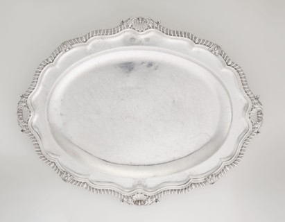 Oval Platter, Smith, Benjamin & James fl. 1809–1812 maker's role / goldsmith's firm, coats of arms,