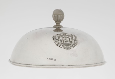 Platter lampshade by Scott, Digby & Smith, Benjamin fl. 1802–1807, goldsmith. Silver hemispherical
