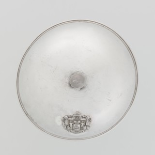 Platter lampshade by Digby & Smith, Benjamin fl. 1802–1807, goldsmith. Silver hemispherical