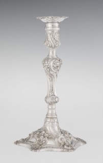 Single-candle candlestick by William Cafe fl. 1757–ca.1802, 1763/1764. Rococo, George II style;