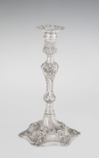 Single-candle candlestick by William Cafe fl. 1757–ca.1802, goldsmith. Rococo/Georgian George II