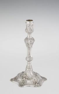 Single-candle candlestick by William Cafe fl. 1757–ca. 1802. Rococo/Georgian George II style,