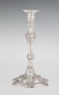 Single-candle candlestick by William Cafe fl. 1757–ca. 1802, rococo style, 1763/1764, London,