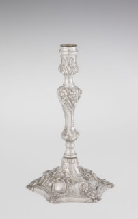 Single-candle candlestick, William Cafe fl. 1757–ca. 1802, rococo/George II style, 1763–1764,