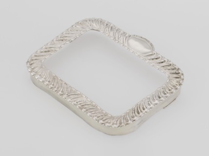 Dressing mirror frame; maker: Comyns & Sons London; goldsmiths; fl. 1859–1953; corporate slogans;