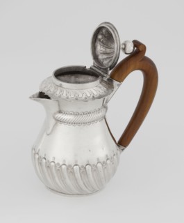 Coffee pot by John Septimus Beresford London; goldsmith; active 1880–1889. Pear-shaped jug,