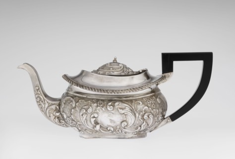 Teapot, Henry Moreton fl. 1899–1930s, factory owner; neo-Rococo style; silver scrap - purchase