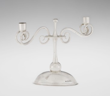 Two-candle candlestick by William Leuchars fl. 1876–1888 and Leuchars & Son London; goldsmith's