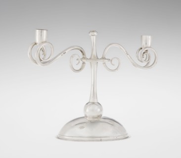 Two-candle candlestick, attributed to William Leuchars fl. 1876–1888 and the firm Leuchars & Son