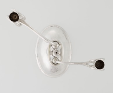 Two-candle candlestick, maker: William Leuchars fl. 1876–1888; firm: Leuchars & Son London;