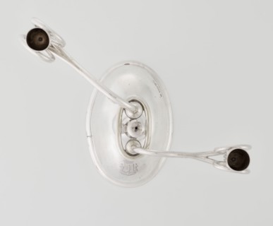 Two-candle candlestick, William Leuchars fl. 1876–1888, Leuchars & Son London; goldsmith's firm, fl