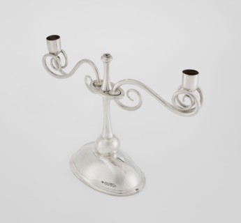 Two-candle candlestick by William Leuchars fl. 1876–1888 and Leuchars & Son London; goldsmith's