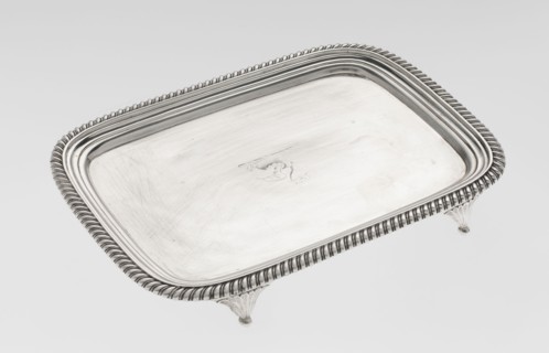 Tray on legs by William Bennet fl. 1796–1825, English Regency, 1811–1812. Rectangular tray with