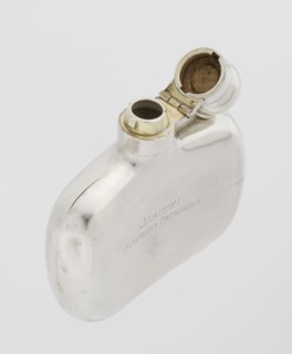 Hip flask by James Dixon & Sons Sheffield, goldsmiths, active from 1806, silver hip flask, smooth