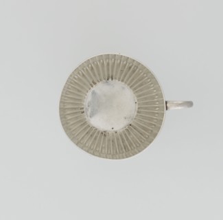 Cup and saucer by Dixon, James & Sons Sheffield; goldsmiths; fl. from 1806. Hemispherical cup and