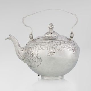 Buliera kettle for boiling water, maker: Benjamin Gignac fl. 1745–1774, goldsmith. Rococo rocaille