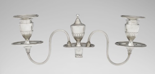 Two-candle candelabrum by Charles Hougham fl. 1769–1793, goldsmith; classicism/George III/Georgian