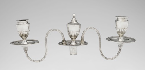 Two-candle candelabrum, Hougham, Charles fl. 1769–1793 goldsmith, classicism, George III / Georgian