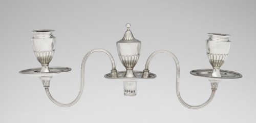 Two-candle candelabrum. Maker: Charles Hougham fl. 1769–1793. Style: Classicism, George III /