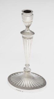 Two-candle candelabrum, maker: Charles Hougham fl. 1769–1793. Classicism/Georgian, George III style