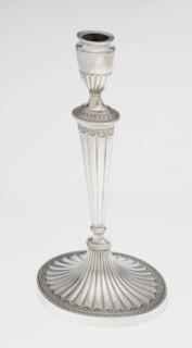 Two-candle candelabrum by Charles Hougham fl. 1769–1793. Classicism; George III/Georgian style.