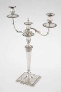 Classicist Two-Armed Candelabra, Schofield, John fl. 1776–1796 goldsmith; classicism,
