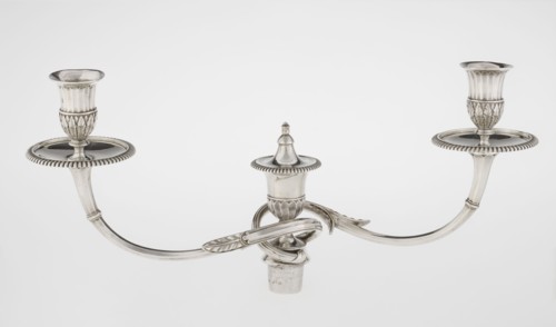Classicist Two-Armed Candelabra, Schofield, John fl. 1776–1796 goldsmith; classicism,