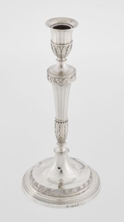 Single-candle candlestick by John Schofield fl. 1776–1796. Classicism/Georgian/George III style.