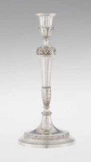 Single-candle candlestick by John Schofield fl. 1776–1796. Classicism/Georgian/George III style.