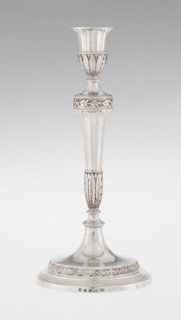 Single-candle candlestick by John Schofield fl. 1776–1796. Georgian/George III classicism style;