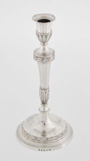 Single-candle candlestick by John Schofield fl. 1776–1796. Classicism/Georgian, George III style.