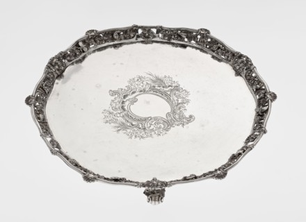 Leg Tray. Maker: Robert Harper fl. 1853–1869; firm: Harper & Son London; goldsmith's firm; fl.