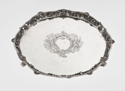Leg Tray. Maker: Robert Harper fl. 1853–1869; firm: Harper & Son London; goldsmith's firm; fl.