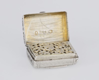 Fragrance container vinaigrette, maker Thomas Shaw fl. 1822–ca. 1840; 1782–1845, goldsmith;