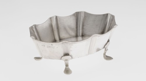 Vase by Mappin & Webb Ltd goldsmith, silversmith, dealer; fl. 1859- maker, ribbed oblong silver