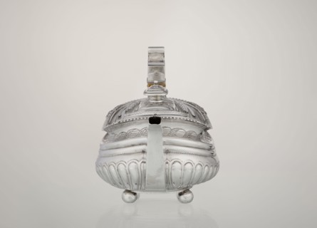 Teapot, maker: George McHattie fl. 1799–ca. 1825. English Regency rectangular teapot with rounded