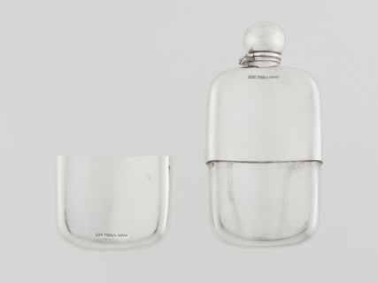 Hip flask, George & Sons Birmingham; goldsmith's firm; fl. 1825–1928 maker; so-called cuboid hip
