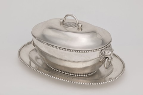 Vase with cover and platter, by Marcin Holke fl. ca. 1765–ca. 1792, goldsmith; tableware elements;