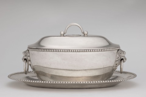 Vase with cover and platter; maker: Marcin Holke fl. ca. 1765–ca. 1792, goldsmith; tableware